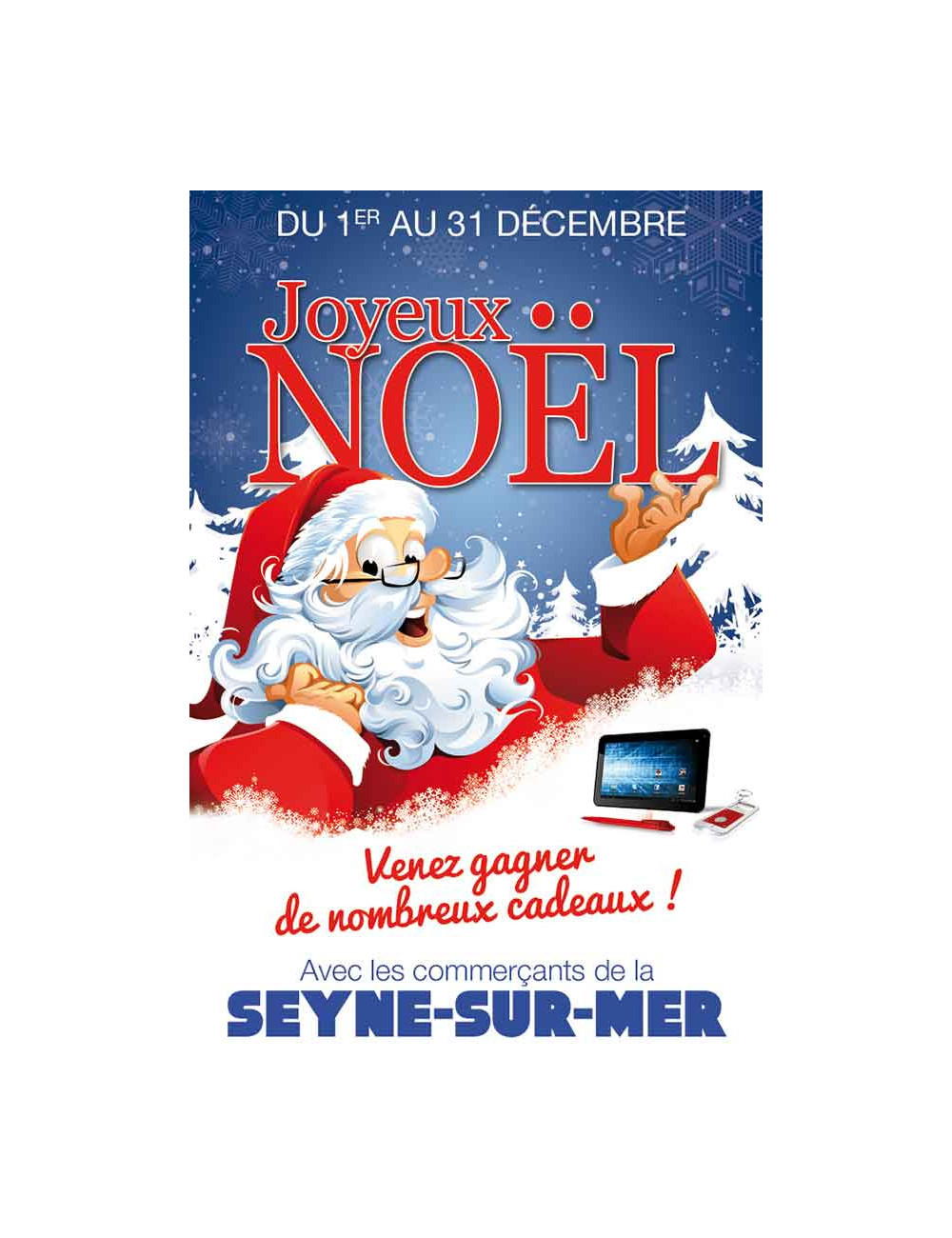 Affiches A2 (42x59,4 cm) Joyeux Noël Père Noël