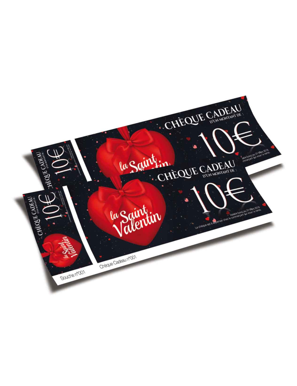 Chèques cadeaux classiques Saint Valentin 2018