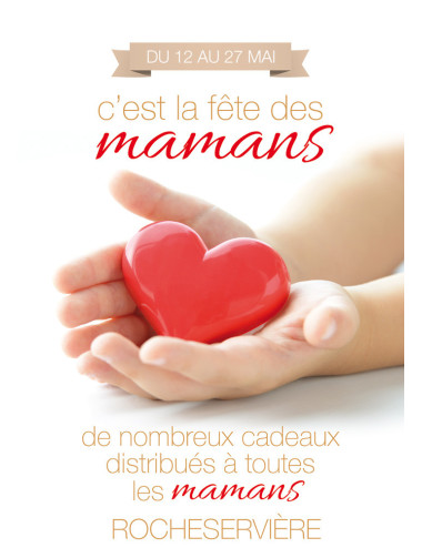 Affiches A2 (42x59,4 cm) Bonne Fête Maman coeur mains