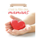 Affiches A2 (42x59,4 cm) Bonne Fête Maman coeur mains