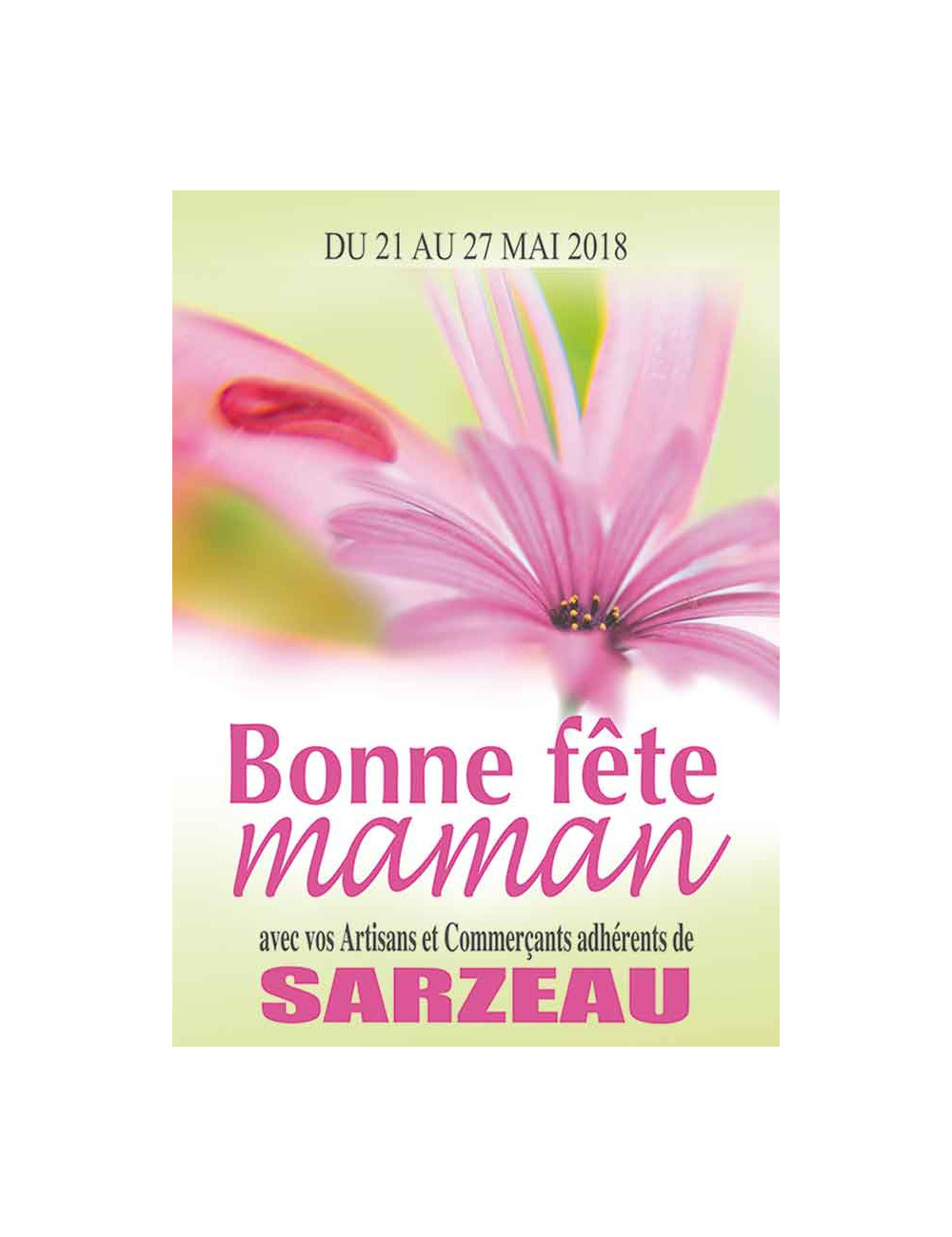 Affiches A2 (42x59,4 cm) Bonne Fête maman Gerbera