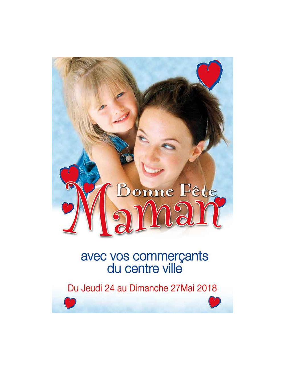 Affiches A2 (42x59,4 cm) Bonne Fête maman coeur