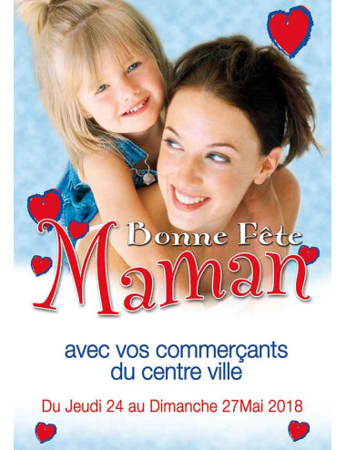 Affiches A3 (30x42 cm) Bonne Fête maman coeur