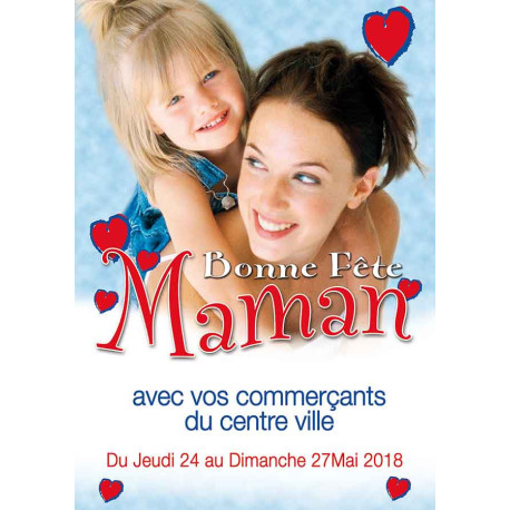 Tracts 21x29,7 Bonne Fête maman coeur