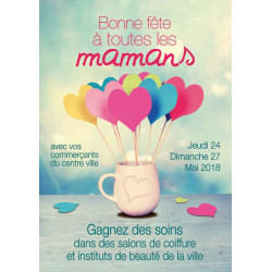 Tracts 15x21 Bonne Fête maman pot coeurs