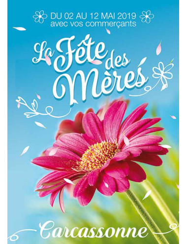 Affiches A2 (42x59,4 cm) Bonne Fête Maman fleur rose