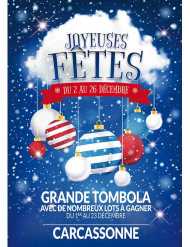 Affiches A2 (42x59,4 cm) Joyeuses Fêtes nuage