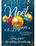 Affiches A2 (42x59,4 cm) Joyeux Noël or et bleu