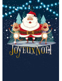 Affiches A2 (42x59,4 cm) Joyeux Noël Père Noël et rennes