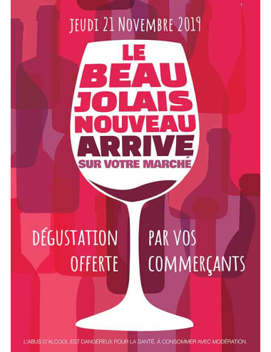 Affiches A2 (42x59,4 cm) Beaujolais 2019 verre