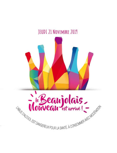 Stickers vitrine événementiel Beaujolais 2019 pop