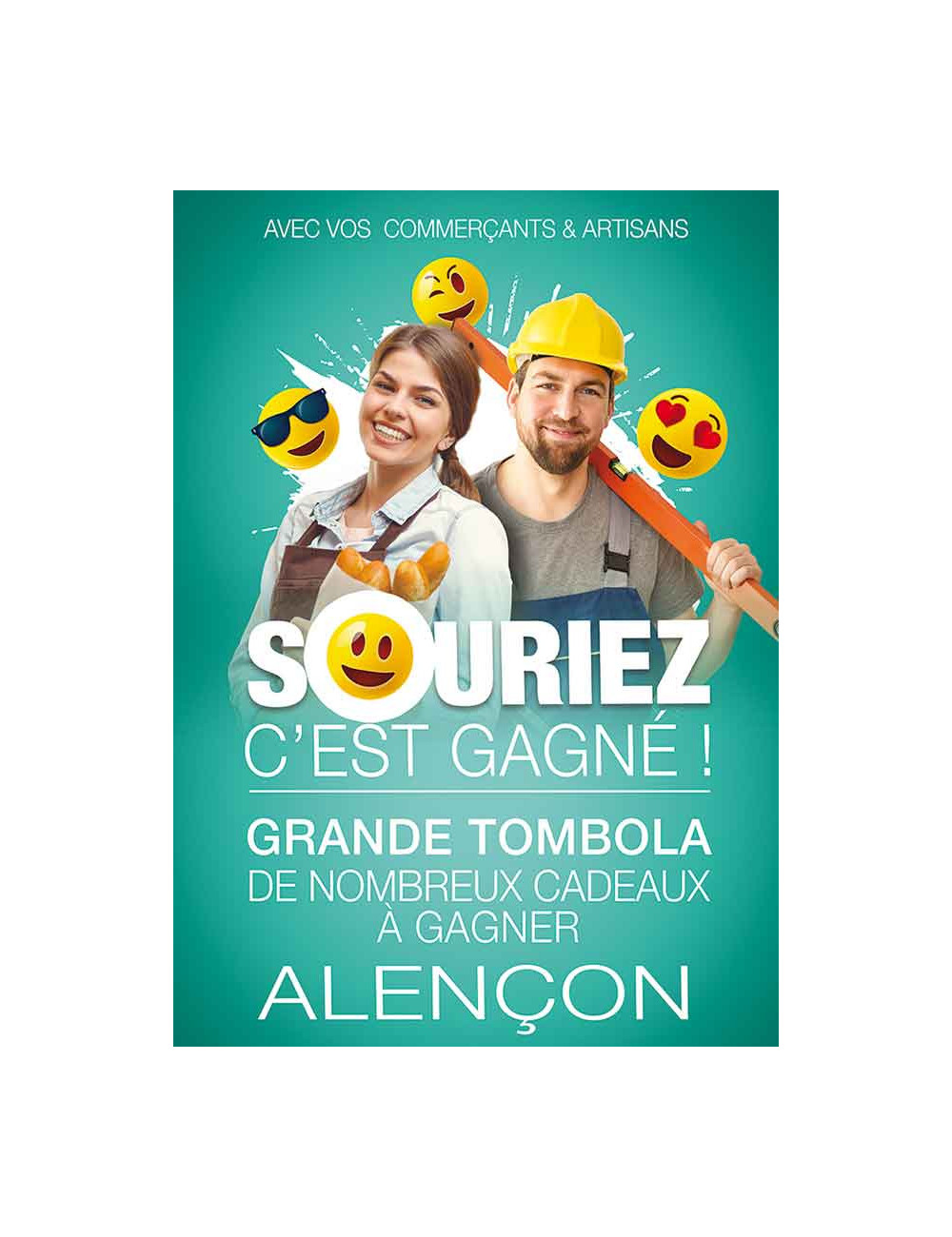 Affiches A2 (42x59,4 cm) Souriez c est gagné