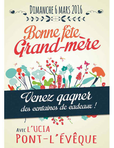 Affiches A2 (42x59,4 cm) Bonne fête grand mère