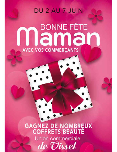 Affiches A3 (30x42 cm) Bonne Fête Maman rose