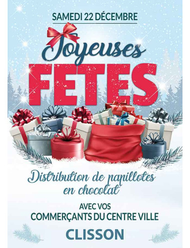 Affiches A3 (30x42 cm) Joyeuses Fêtes Cadeaux