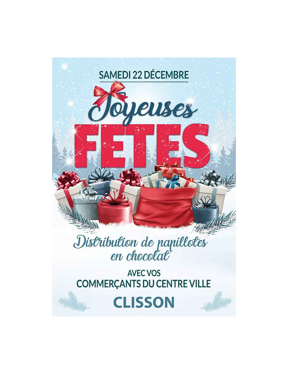 Affiches A3 (30x42 cm) Joyeuses Fêtes Cadeaux