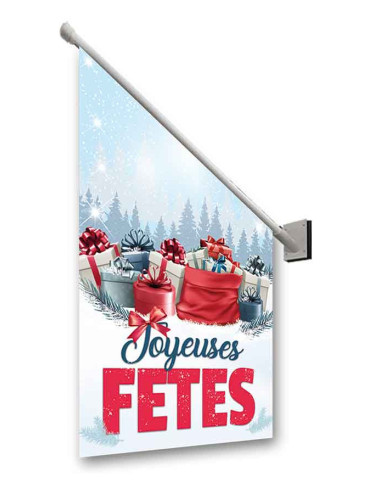 Drapeaux de façade Joyeuses Fêtes Cadeaux