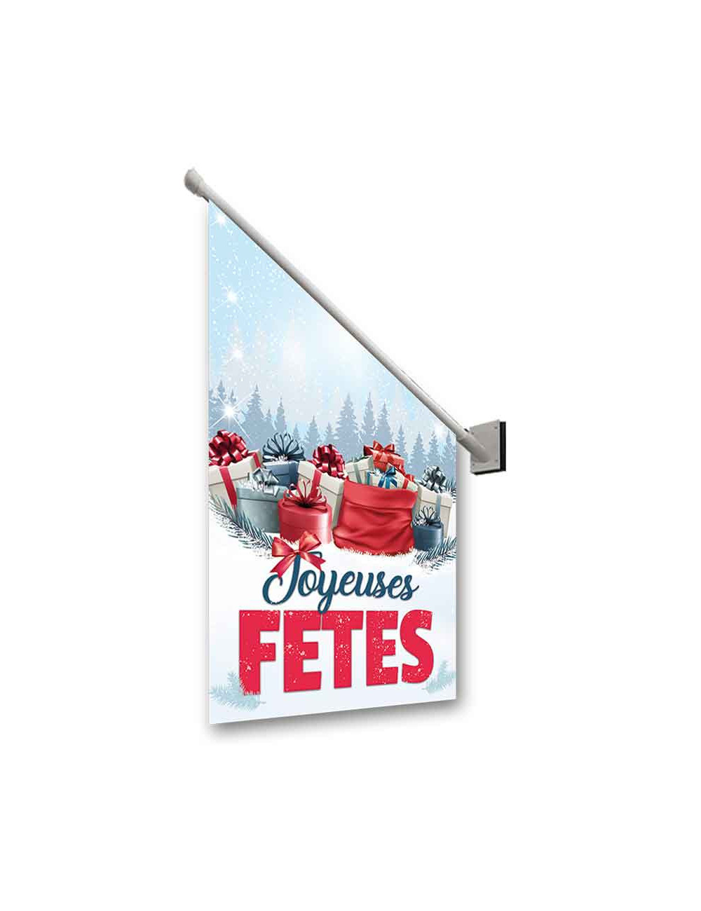 Drapeaux de façade Joyeuses Fêtes Cadeaux