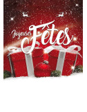 Affiches A2 (42x59,4 cm) Joyeuses Fêtes cadeaux rouge