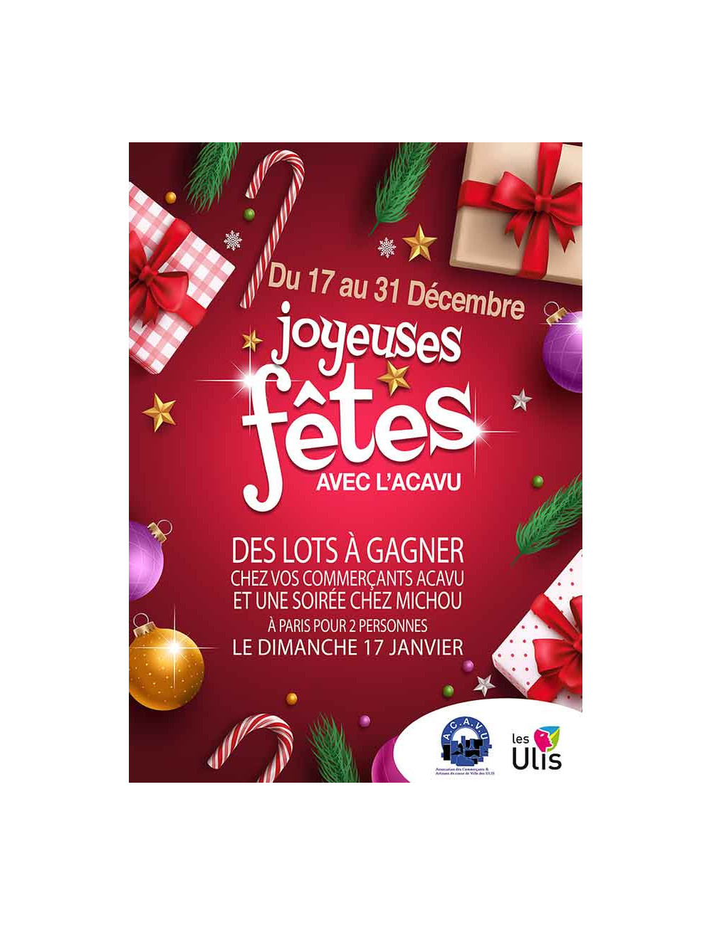 Affiches A2 (42x59,4 cm) Joyeuses Fêtes décorations