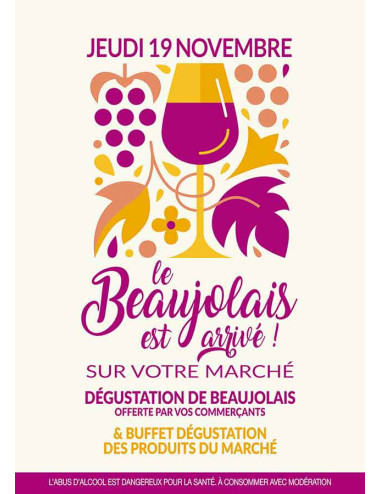 Affiches A2 (42x59,4 cm) Beaujolais 2020 Violet