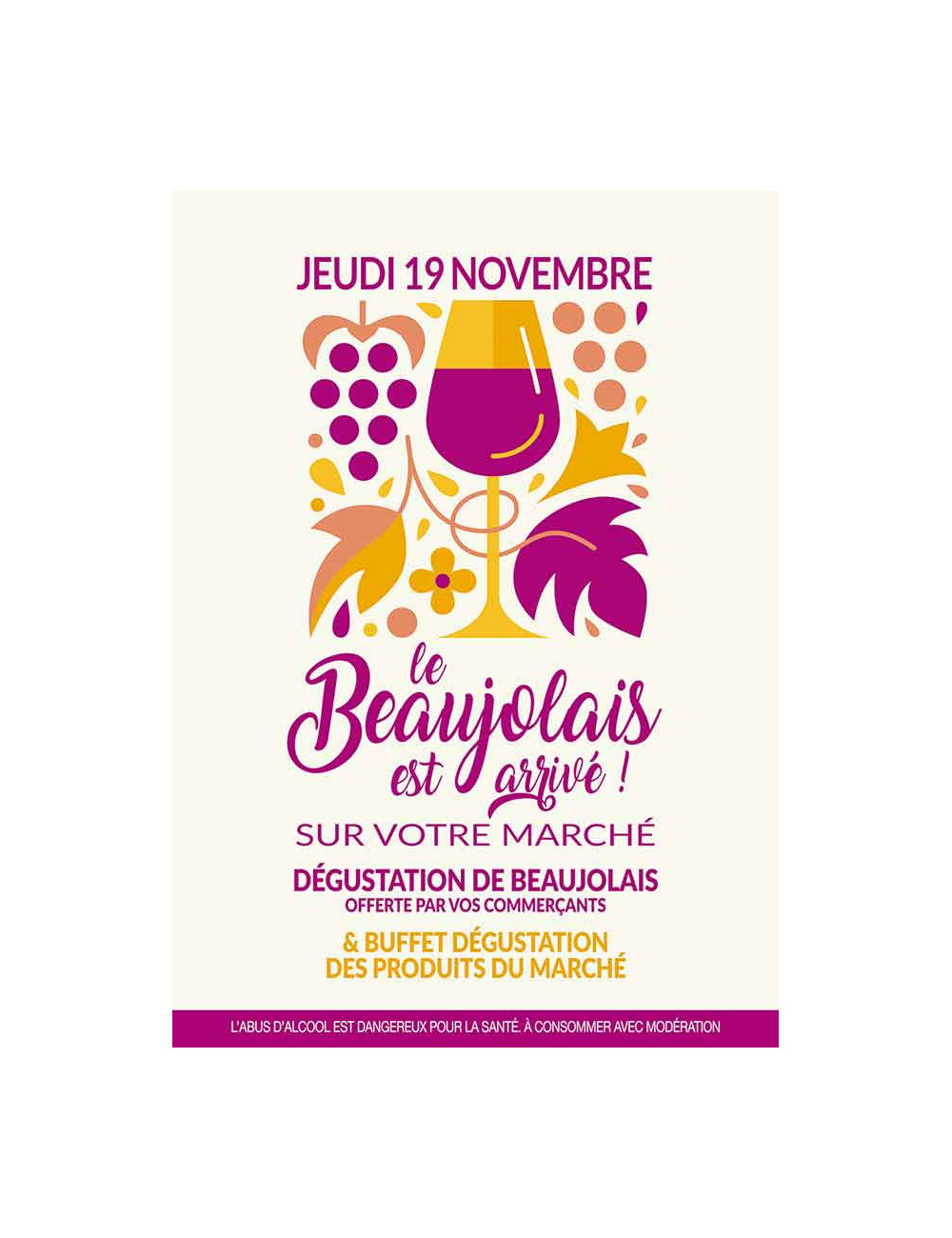 Affiches A2 (42x59,4 cm) Beaujolais 2020 Violet