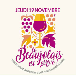 Stickers vitrine événementiel Beaujolais 2020 Violet