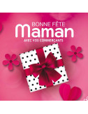 Stickers vitrine 40x40 cm Bonne Fête Maman rose