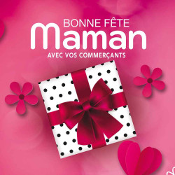 Stickers vitrine 40x40 cm Bonne Fête Maman rose