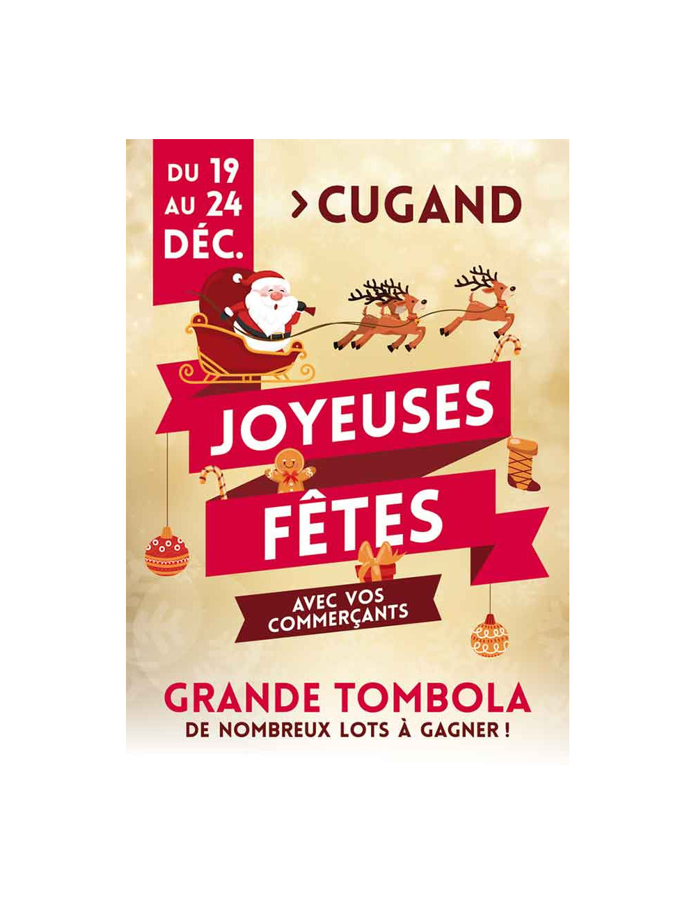 Affiches A2 (42x59,4 cm) Joyeuses Fêtes Bannière