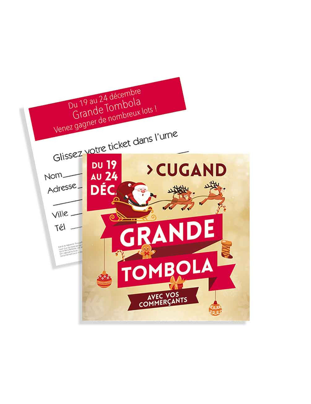 Tickets de tombola 10x10 Joyeuses Fêtes Bannière