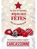 Affiches A2 (42x59,4 cm) Joyeuses Fêtes Boules et cadeaux