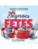 Stickers vitrine événementiel Joyeuses Fêtes Cadeaux