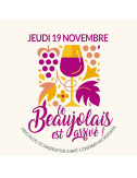 Stickers vitrine 40x40 cm Beaujolais 2020 Violet