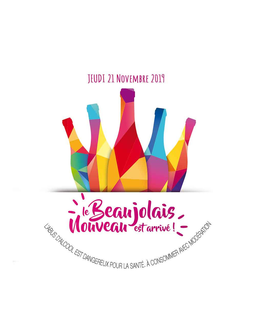 Stickers vitrine 40x40 cm Beaujolais 2019 pop