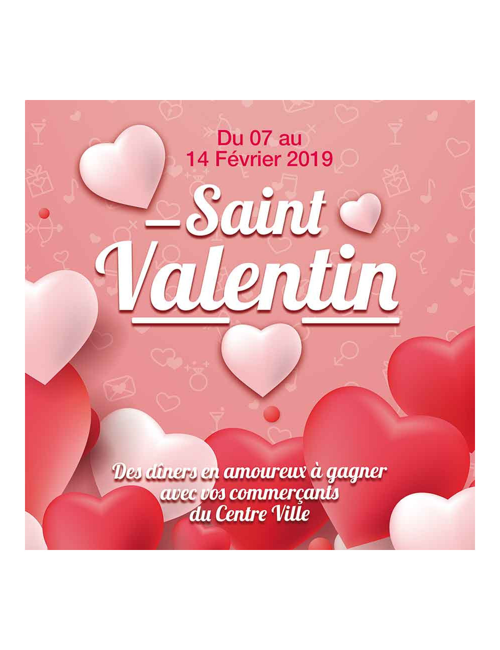 Stickers vitrine 40x40 cm Saint Valentin 2020-2