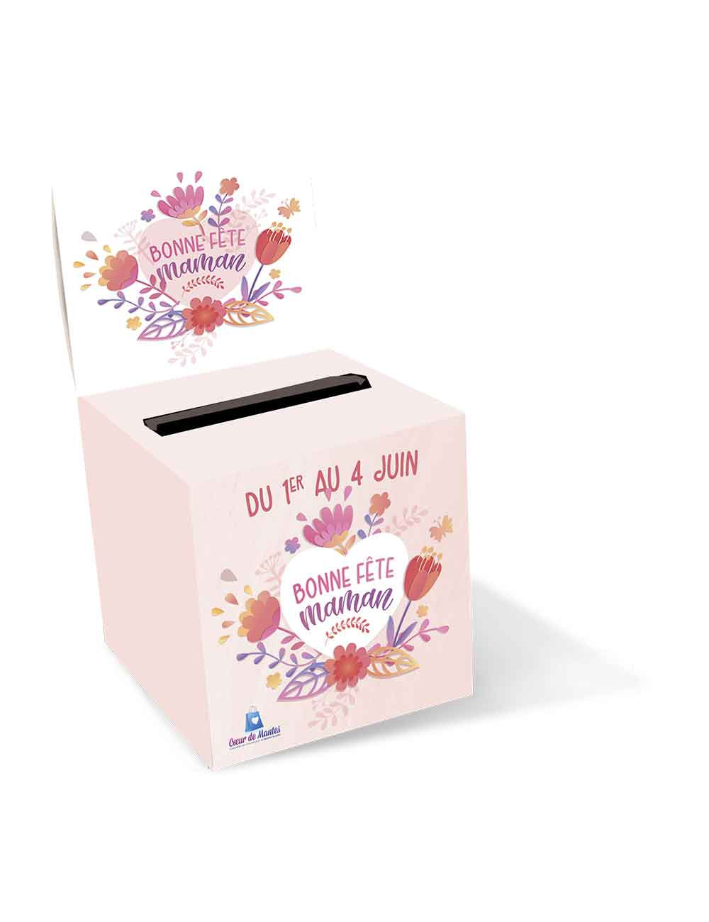 Urnes personnalisables Fête des Mères coeur et fleur