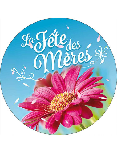 Stickers vitrine 40x40 cm Bonne Fête Maman fleur rose