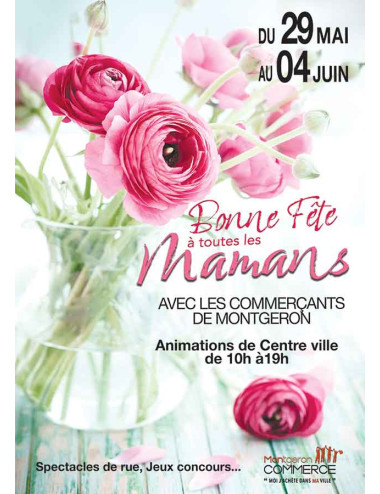 Affiches A3 (30x42 cm) Bonne Fête Maman fleur