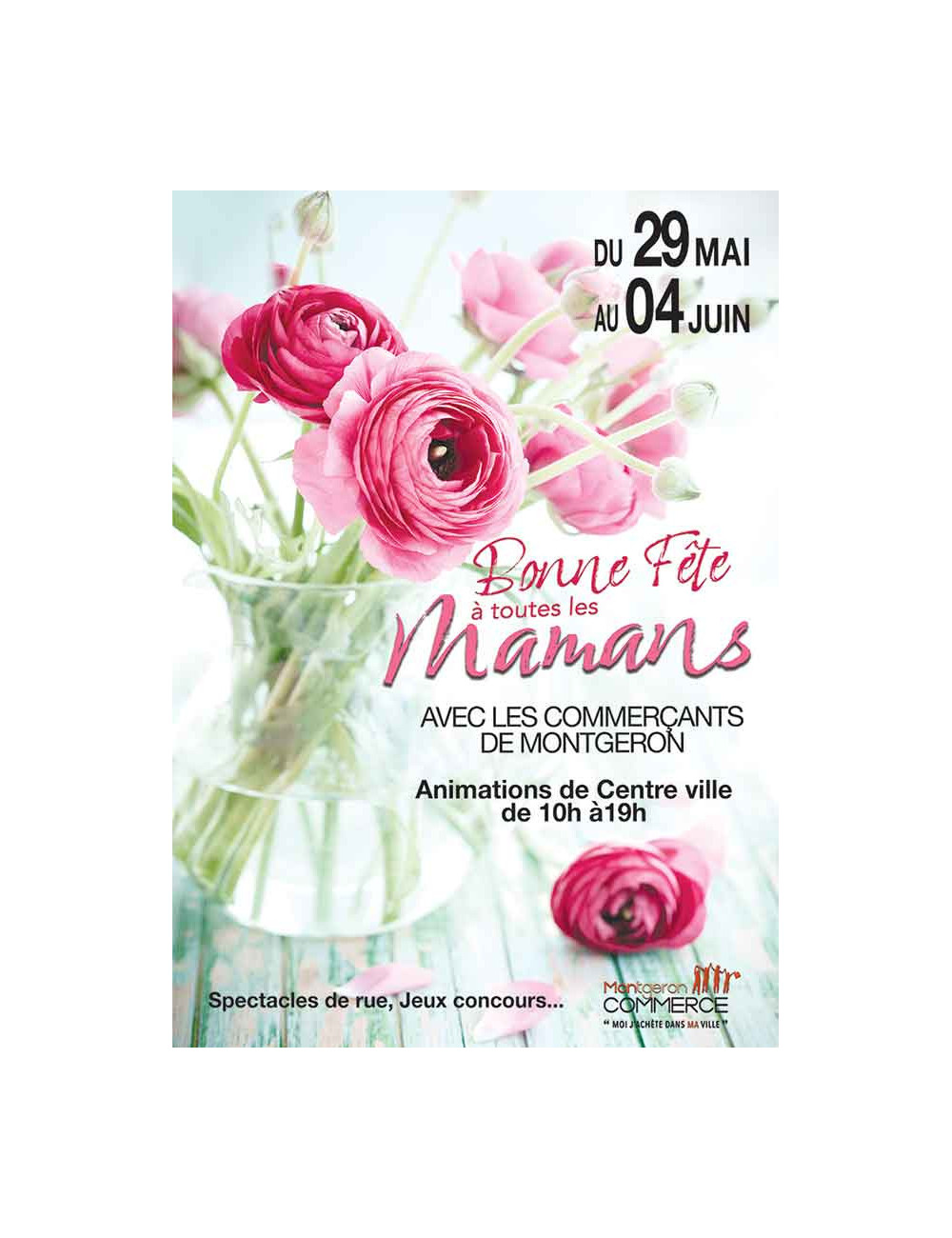 Affiches A3 (30x42 cm) Bonne Fête Maman fleur