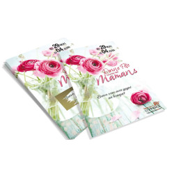 Cartes à gratter personnalisées "Label" Bonne Fête Maman fleur