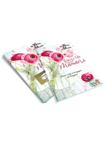 Cartes à gratter personnalisées "Label" Bonne Fête Maman fleur