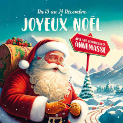 Stickers vitrine 40x40 cm Joyeux Noël Pôle Nord