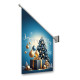 Drapeaux de façade spécifiques Joyeuses Fêtes cadeaux bleu