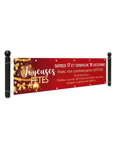 Banderole 200x100 Joyeuses Fêtes Sapin Féérique