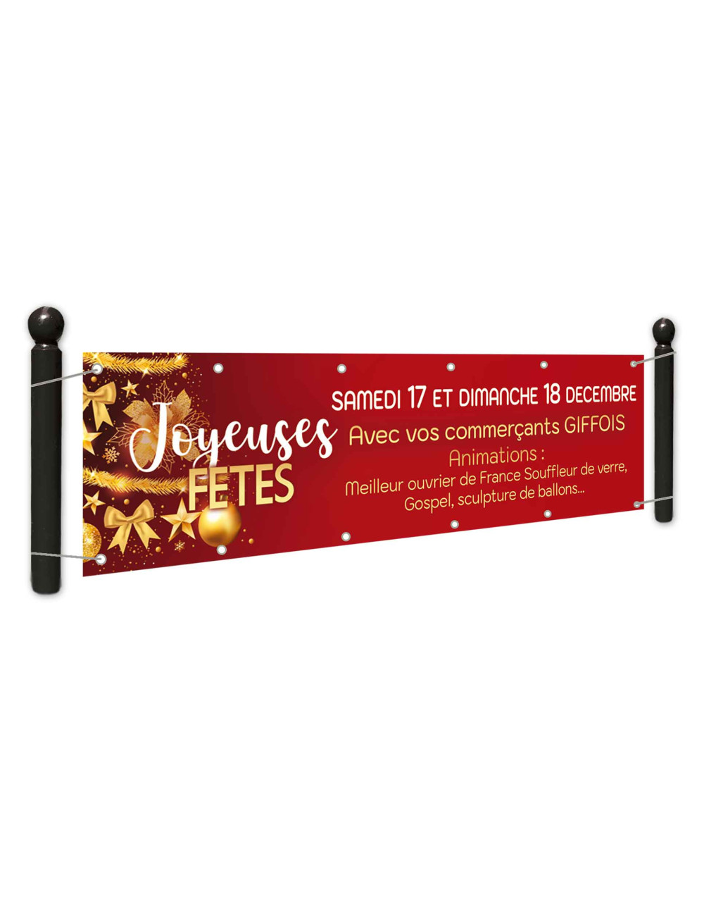 Banderole 200x100 Joyeuses Fêtes Sapin Féérique