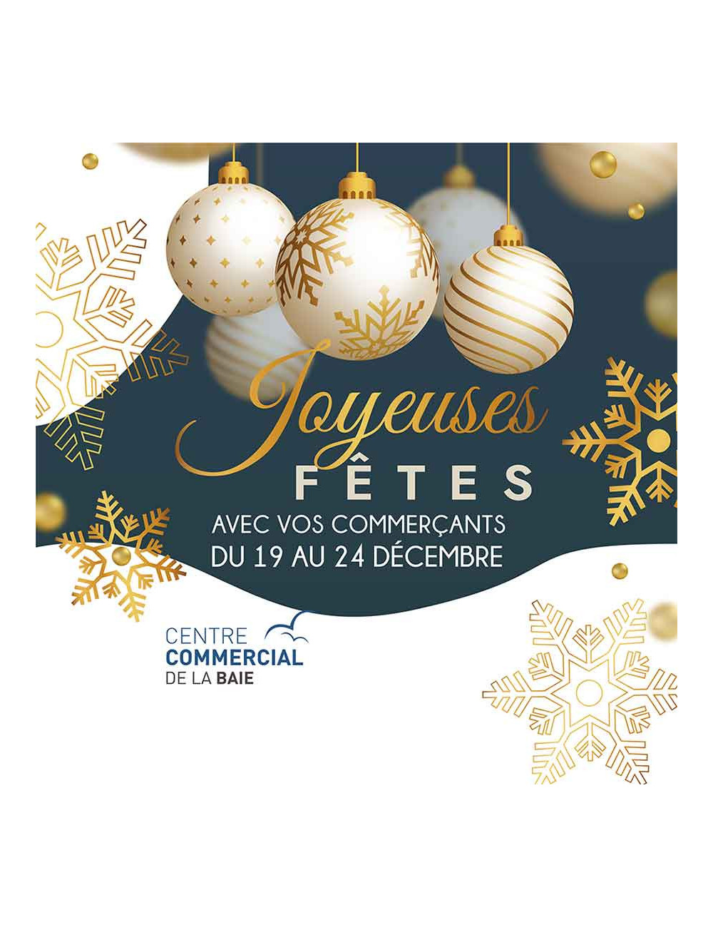 Stickers vitrine événementiel Joyeuses Fêtes