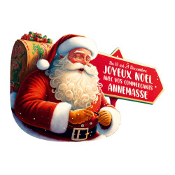 Adhésif vitrine à la forme 60x40 cm Joyeux Noël Pôle Nord