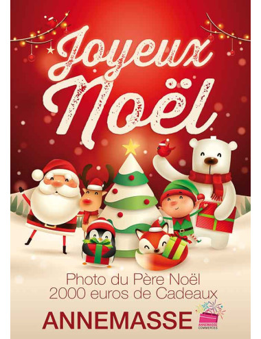 Affiches A3 (30x42 cm) Joyeux Noël Santa & Friends