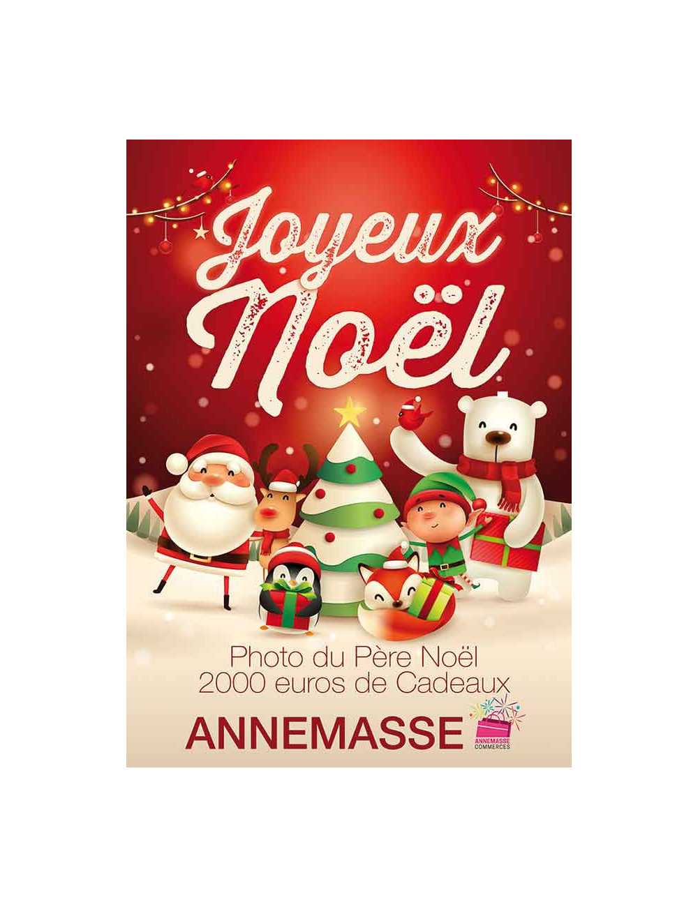 Affiches A3 (30x42 cm) Joyeux Noël Santa & Friends